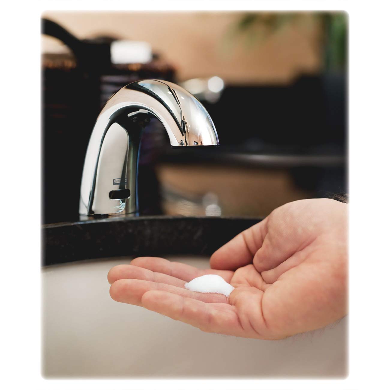 Rubbermaid Commercial One-Shot Foam Soap Dispenser, Low Profile Metal, Polished Chrome (FG4870465) - Image 6