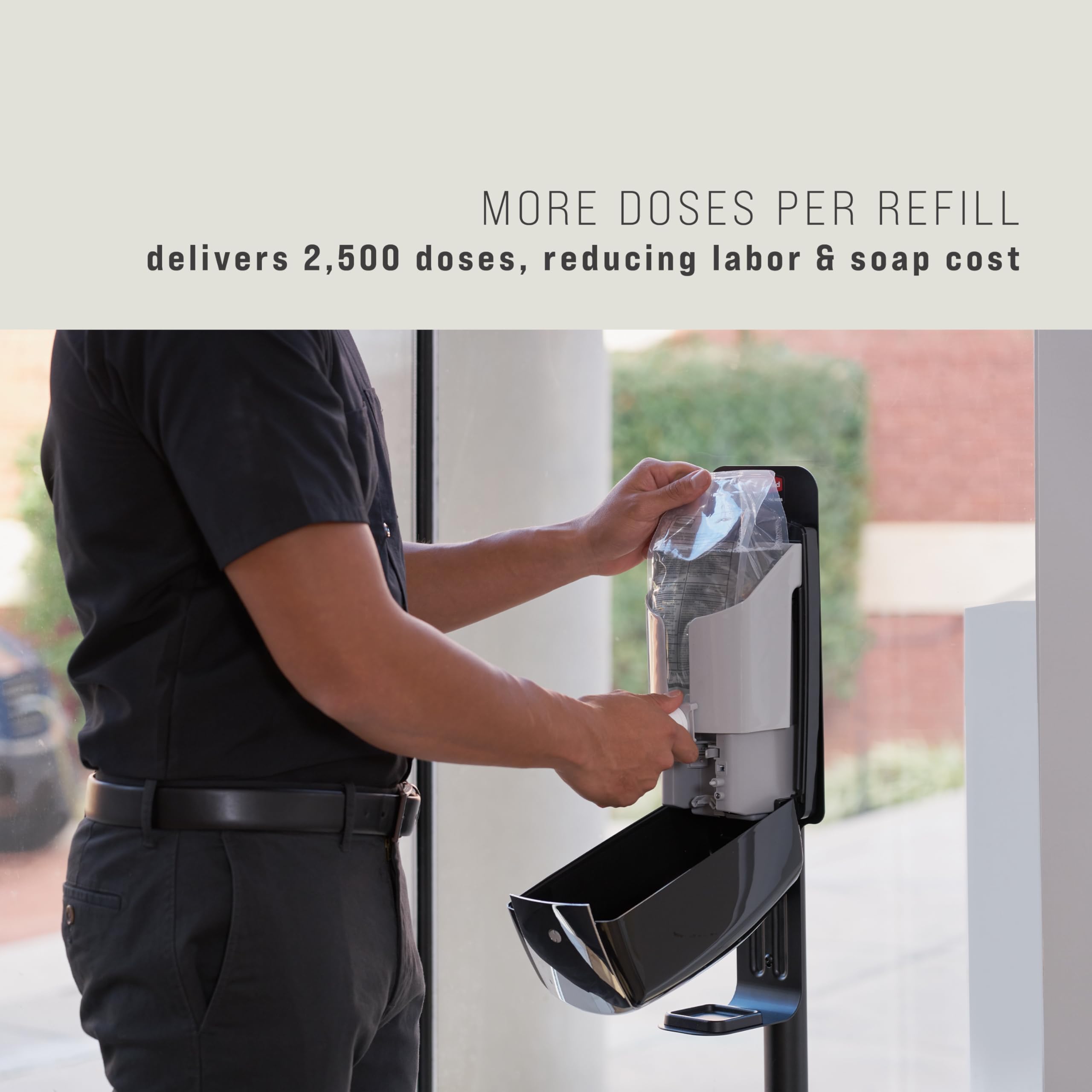 Rubbermaid Commercial Products AutoFoam LumeCel Hand Soap & Sanitizer Dispenser, Black/Chrome, Battery Free, Powered by Indoor Light, Touchless, Wall Mount, for Restrooms in Offices/Hotels - Image 6