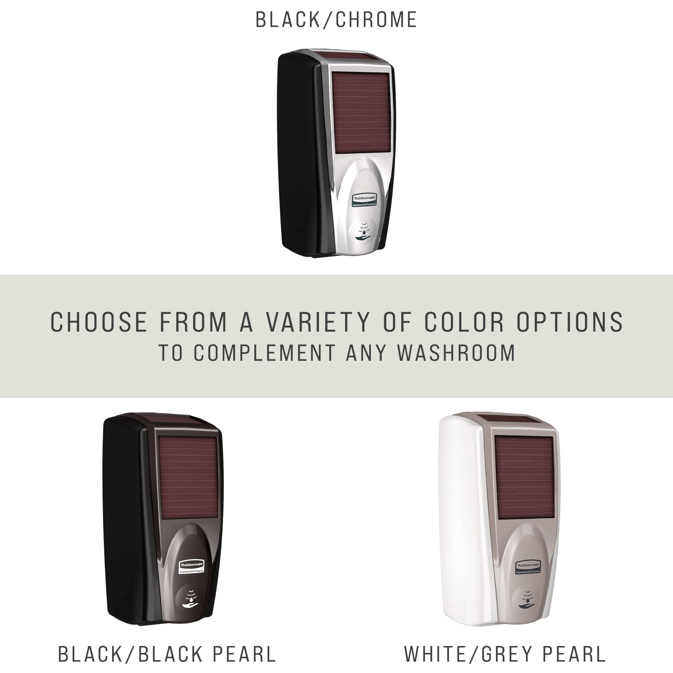 Rubbermaid Commercial Products AutoFoam LumeCel Hand Soap & Sanitizer Dispenser, Black/Chrome, Battery Free, Powered by Indoor Light, Touchless, Wall Mount, for Restrooms in Offices/Hotels - Image 7