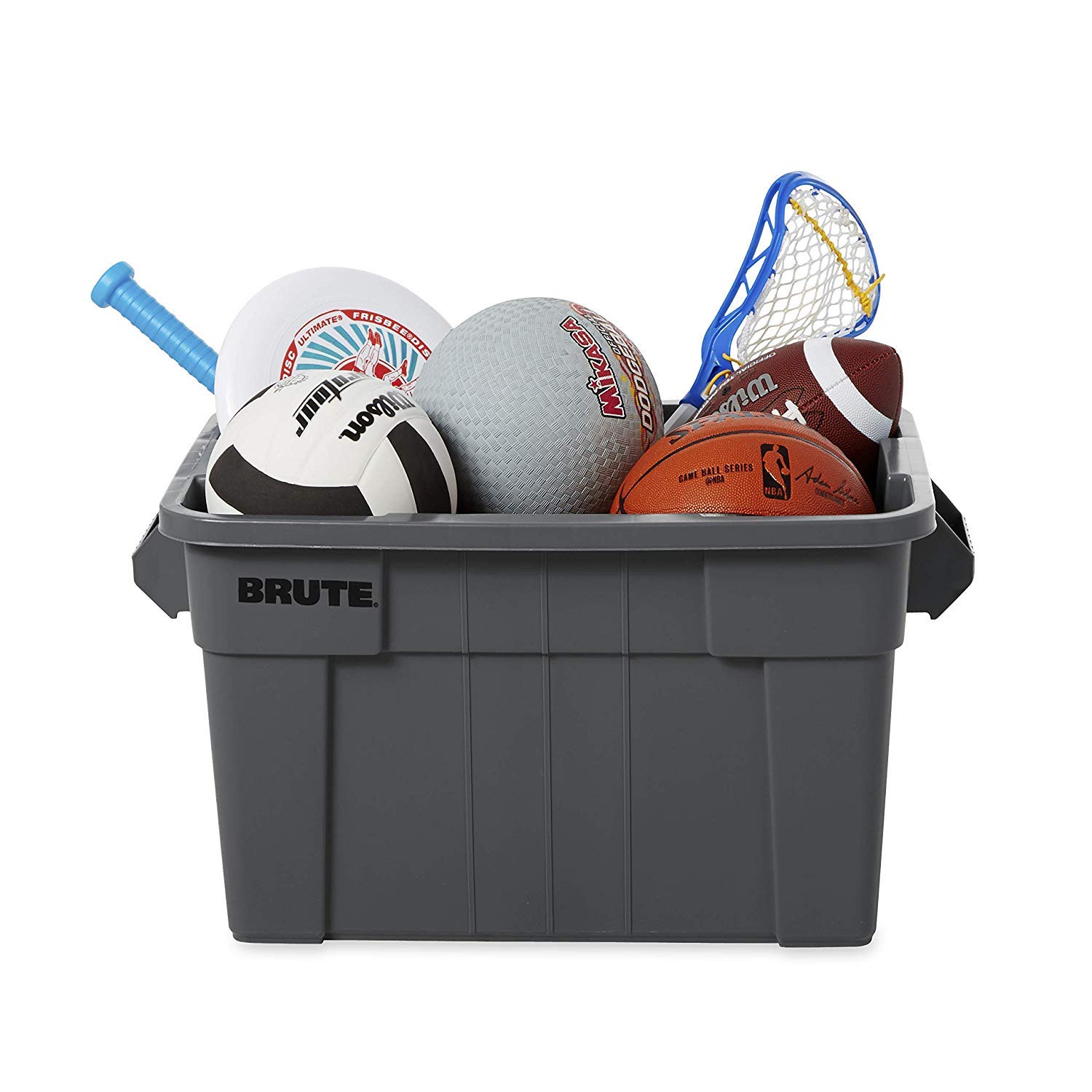 Rubbermaid Commercial Products BRUTE Tote Storage Bin with Lid, 14-Gallon, White, Rugged/Reusable Boxes for Moving/Camping/Garage/Basement Storage, Pack of 6 - Image 4