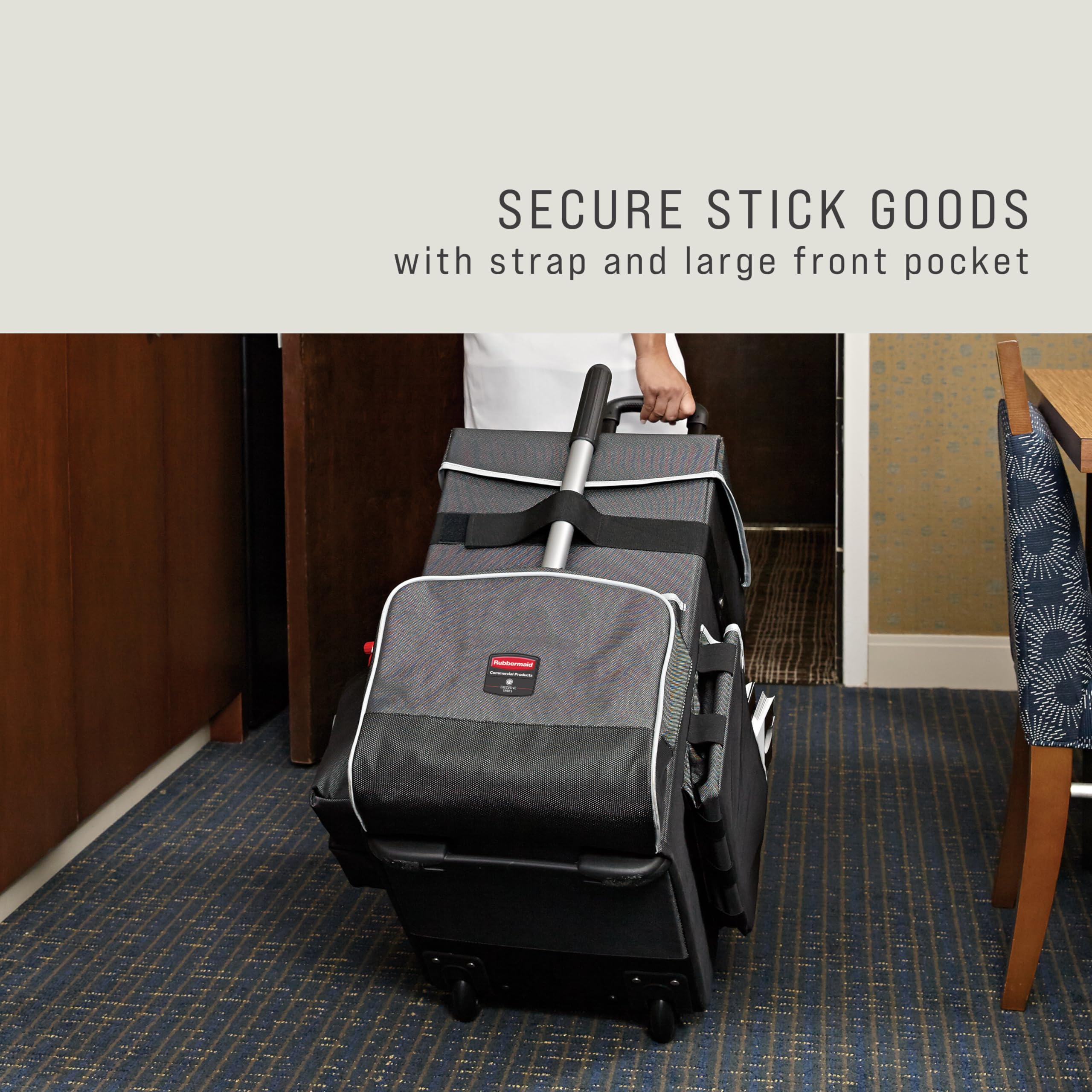 Rubbermaid Commercial Products Executive Quick Carts, Mobile/Travel Office Cart, Large, Dark Gray, for Housekeeper/Sales Rep/Medical Professionals/Home Healthcare/Teachers - Image 7