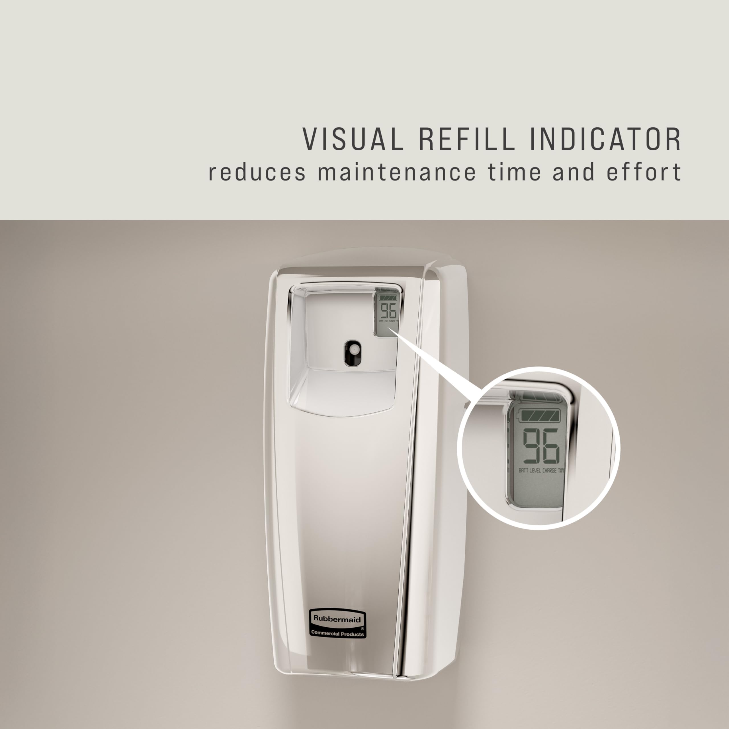 Rubbermaid Commercial Products Microburst Automated Odor-Controlling Aerosol Air Care System, MB9000 Dispenser, Chrome, for Restaurants/Hotels/Schools/Airports/Offices - Image 5