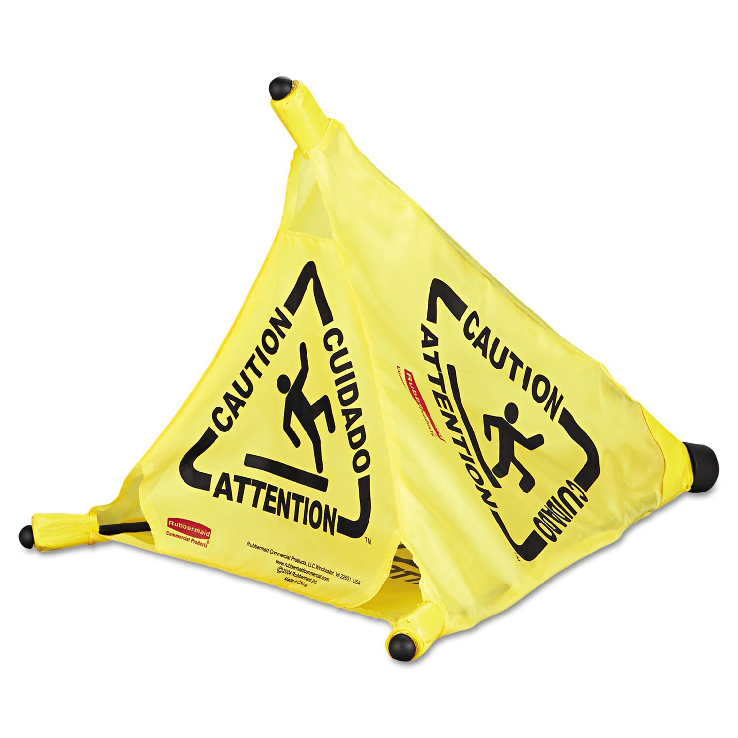Rubbermaid Commercial Products Multilingual "Wet Floor" Pop-Up Floor Cone 20-Inch Yellow Warning Sign for Grocery Stores/Office/Restaurant/Malls - Image 3