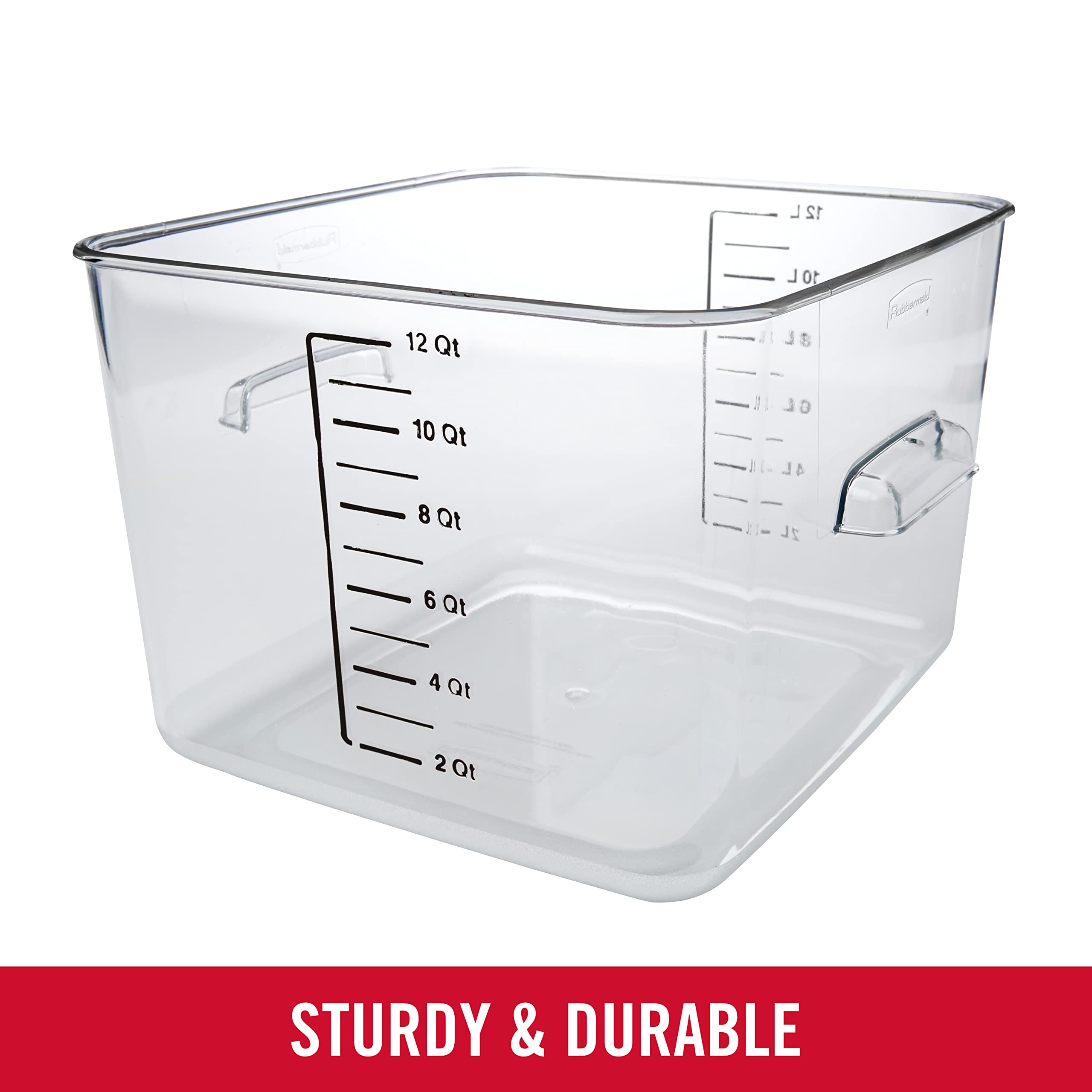 Rubbermaid Commercial Products Space Saving Square Food Storage Container 12 Quart Clear for Kitchen/Sous Vide/Meal Prep - Image 5