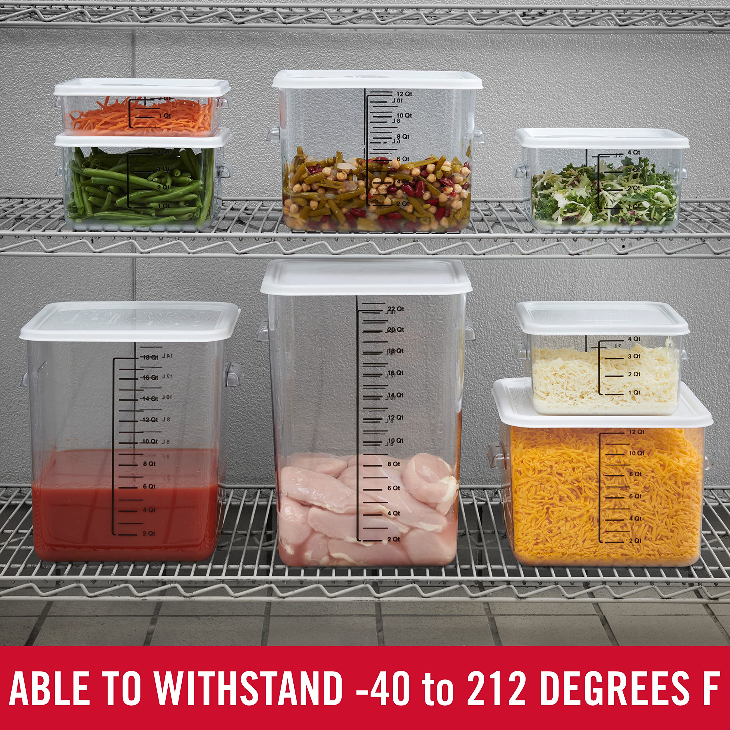 Rubbermaid Commercial Products Space Saving Square Food Storage Container 12 Quart Clear for Kitchen/Sous Vide/Meal Prep - Image 6