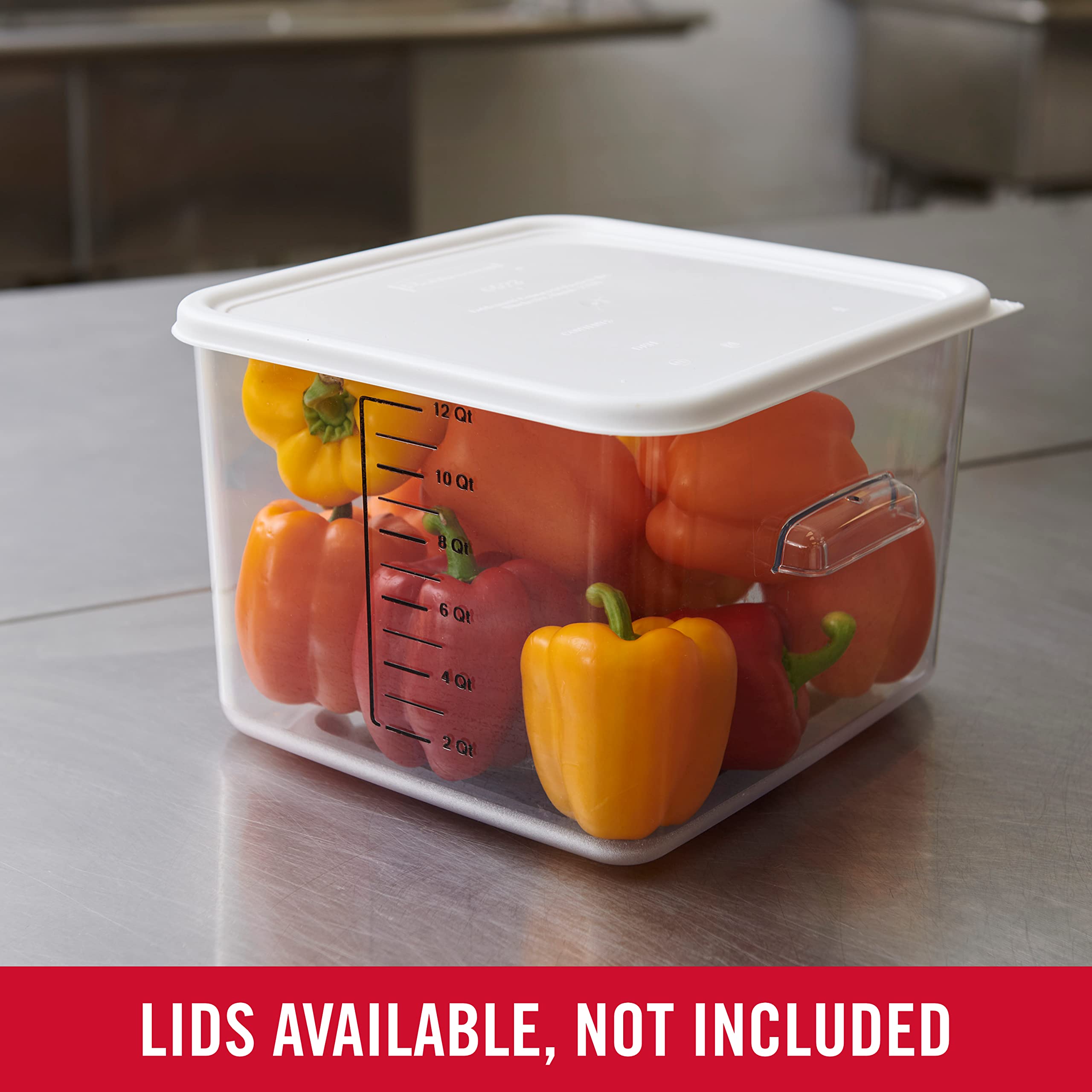 Rubbermaid Commercial Products Space Saving Square Food Storage Container 12 Quart Clear for Kitchen/Sous Vide/Meal Prep - Image 7