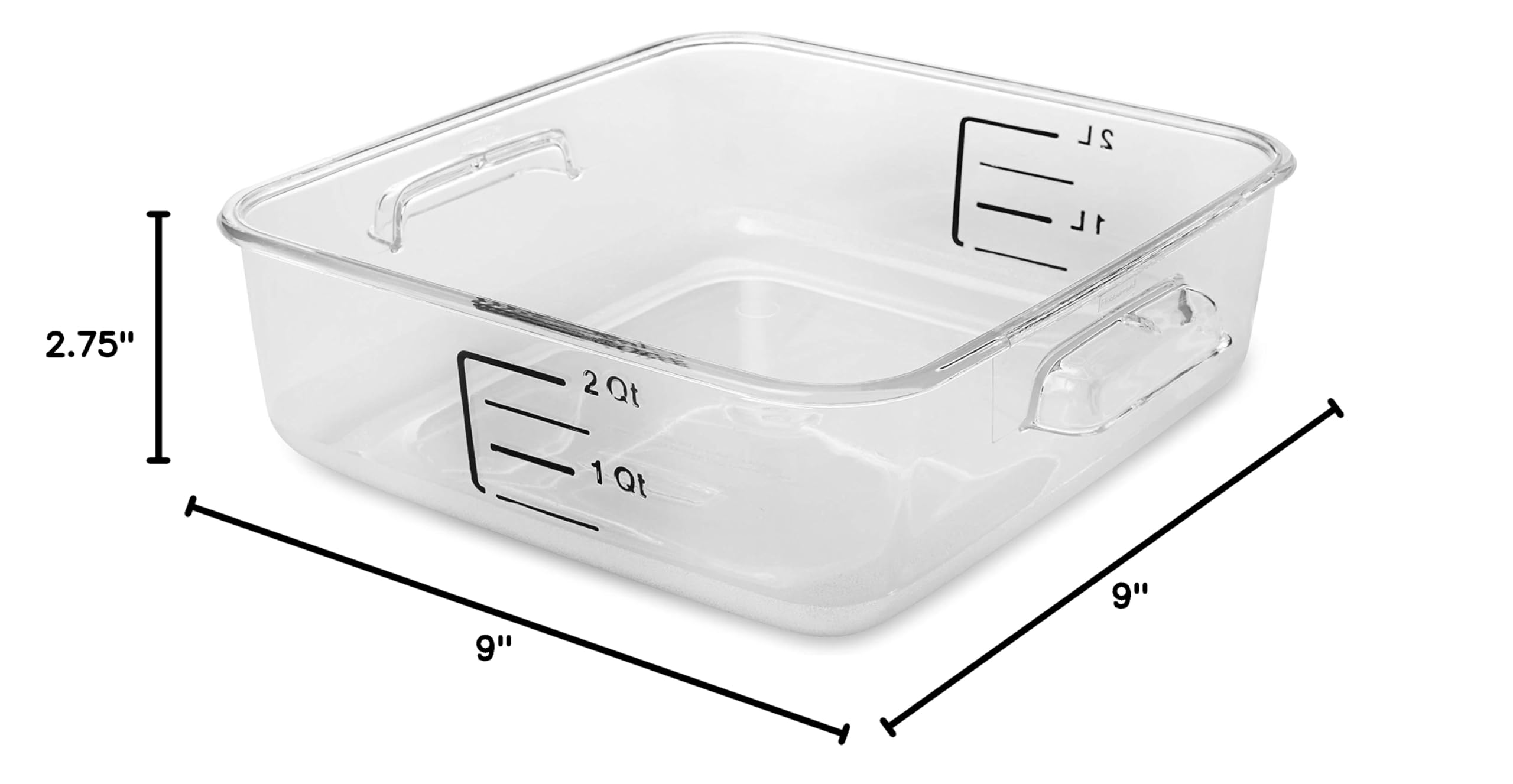 Rubbermaid Commercial Products, Space Saving Square Food Storage Container, 2 Quart, Clear, for Kitchen/Sous Vide/Meal Prep - Image 7