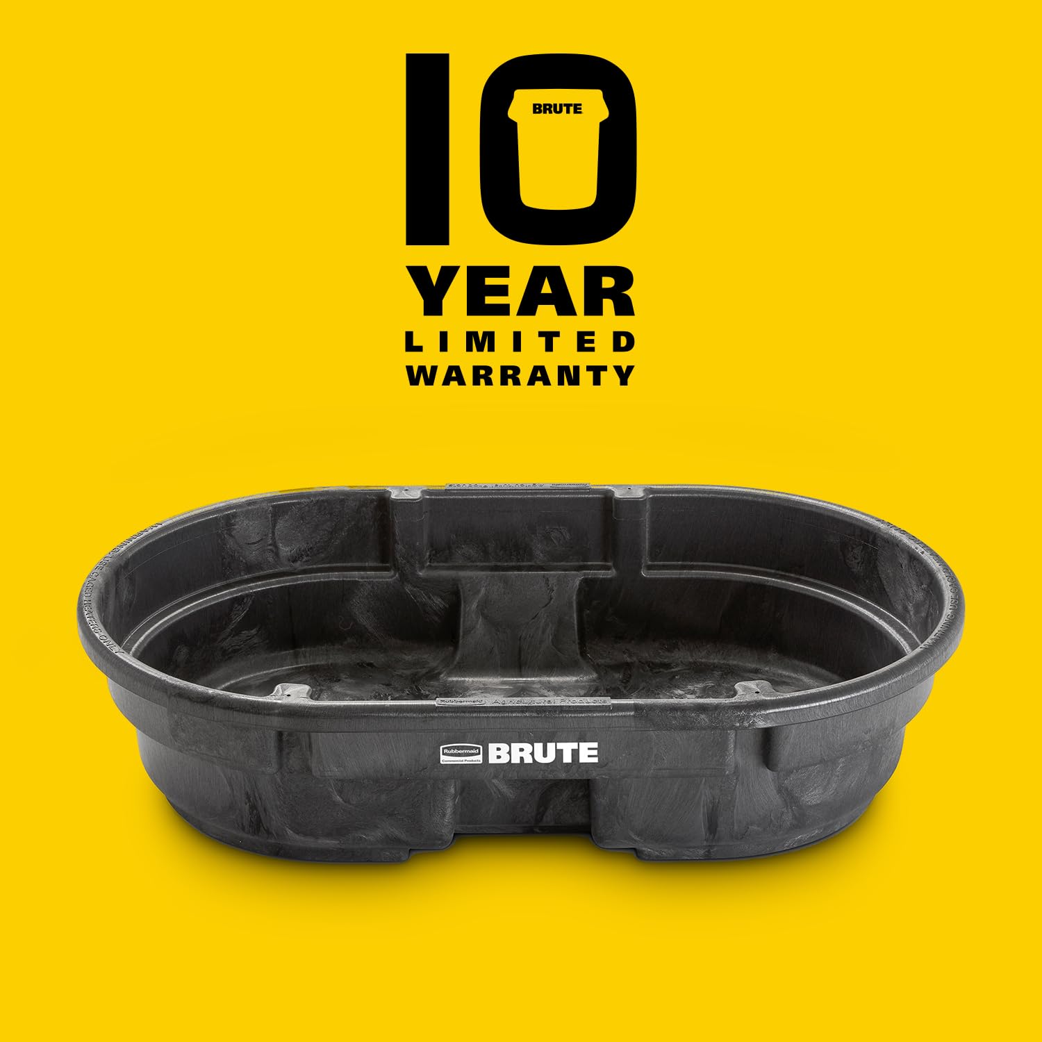 Rubbermaid Commercial Products Stock Tank, 50-Gallons, Structural Foam, Heavy Duty Container, for Livestock/Animal/Cattle Feed & Water, Outdoor Homemade Pool/Hot Tub/Bathtub, & Pet Cleaning/Dog Wash - Image 3