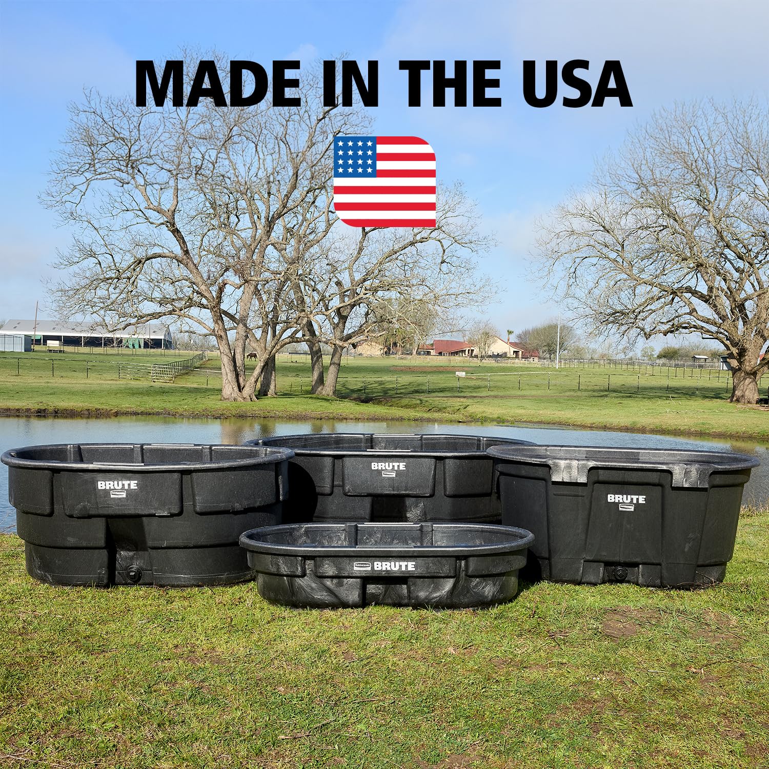 Rubbermaid Commercial Products Stock Tank, 50-Gallons, Structural Foam, Heavy Duty Container, for Livestock/Animal/Cattle Feed & Water, Outdoor Homemade Pool/Hot Tub/Bathtub, & Pet Cleaning/Dog Wash - Image 6