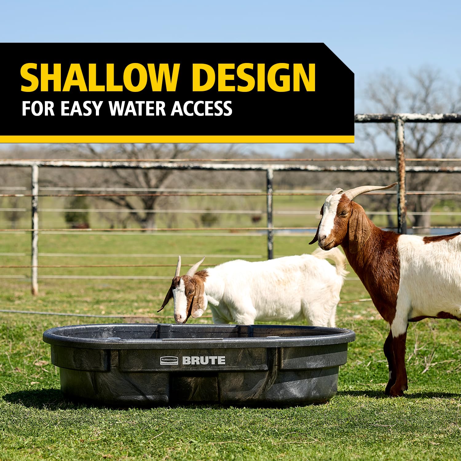 Rubbermaid Commercial Products Stock Tank, 50-Gallons, Structural Foam, Heavy Duty Container, for Livestock/Animal/Cattle Feed & Water, Outdoor Homemade Pool/Hot Tub/Bathtub, & Pet Cleaning/Dog Wash - Image 7