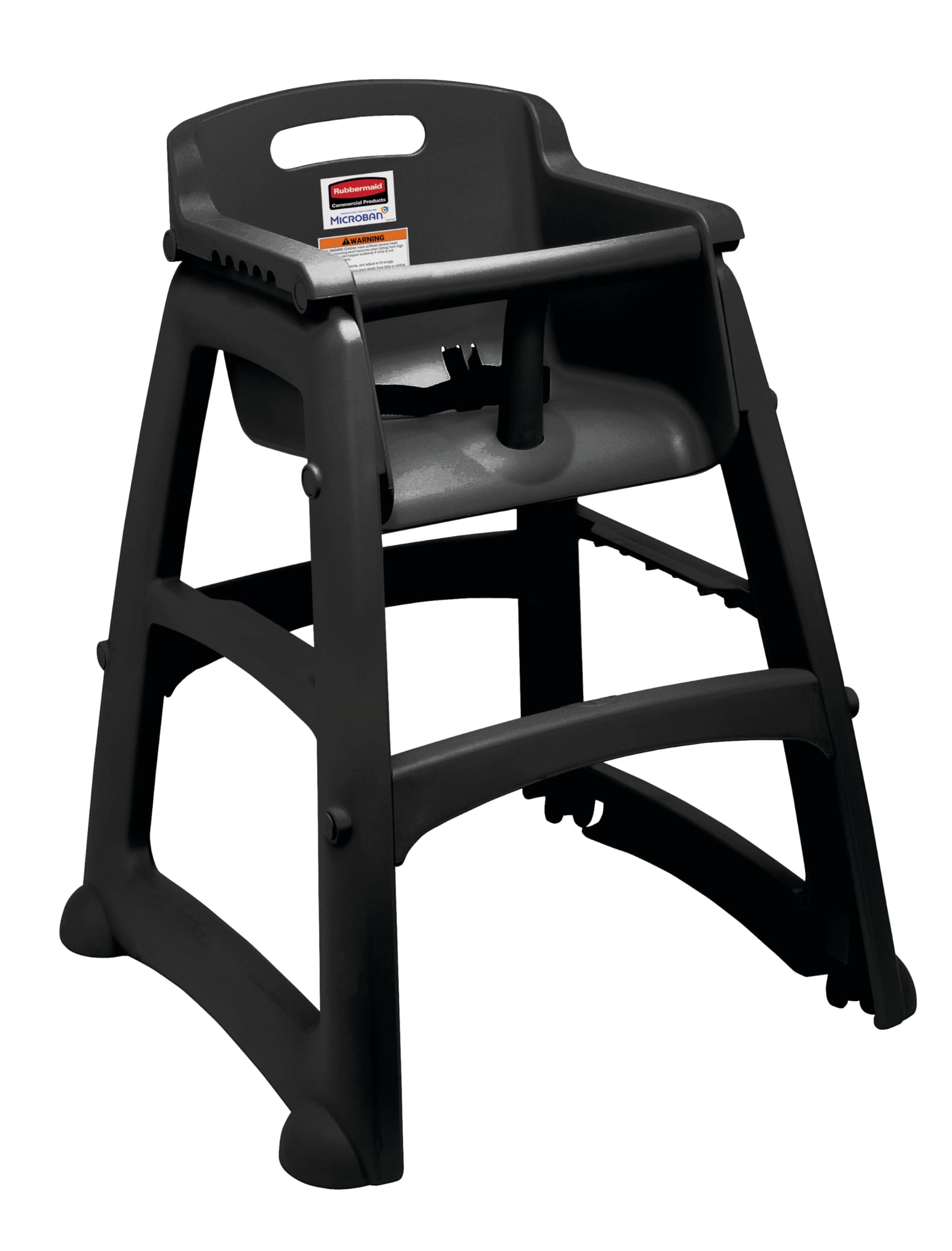 Rubbermaid Commercial Products Sturdy High-Chair, 33lb Capacity, Black, Pre-Assmbled with Wheels, Stackable, Fits Under Table for Child/Baby/Toddler Seating - Image 3