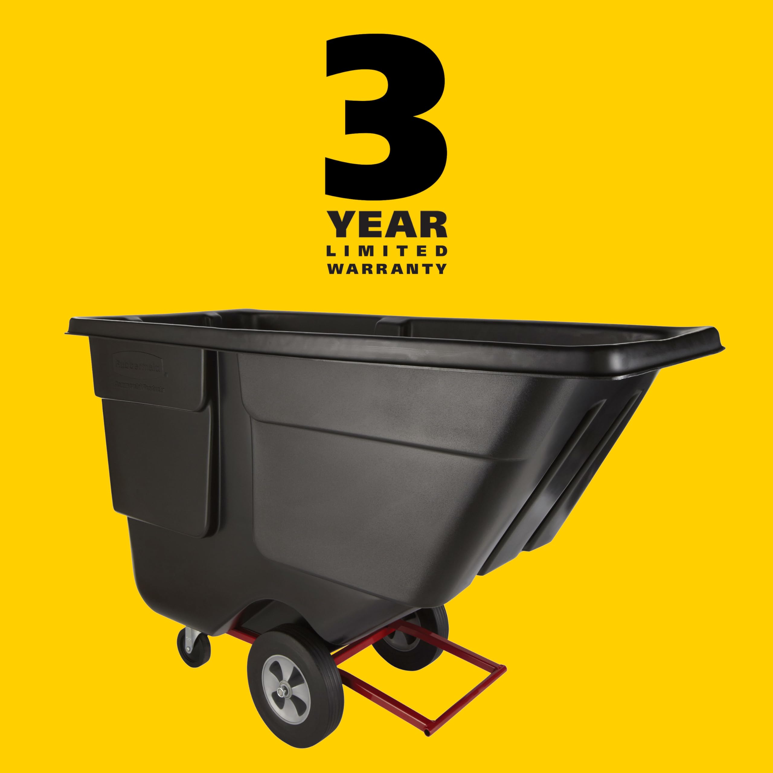 Rubbermaid Commercial Products Tilt Dump Truck/Trash Cart/Garbage Collection/Recycling, 1/2 Cubic Yard, Waste Collection, 1250 lbs capacity, Black, for Office/Warehouse/Facility Management - Image 7