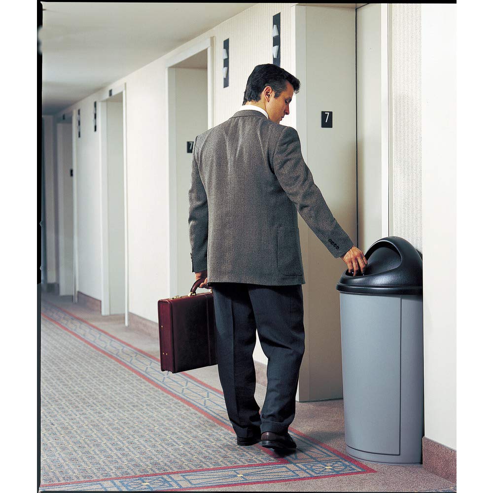 Rubbermaid Commercial Products Untouchable 21 Gal Half Round Gray for Offices/Mailrooms/Classrooms/Areas of High Waste Generation - Image 4