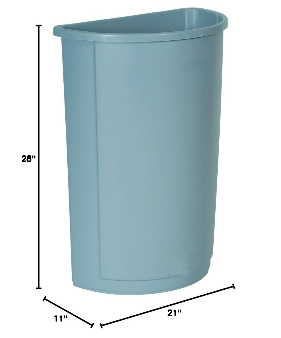 Rubbermaid Commercial Products Untouchable 21 Gal Half Round Gray for Offices/Mailrooms/Classrooms/Areas of High Waste Generation - Image 6