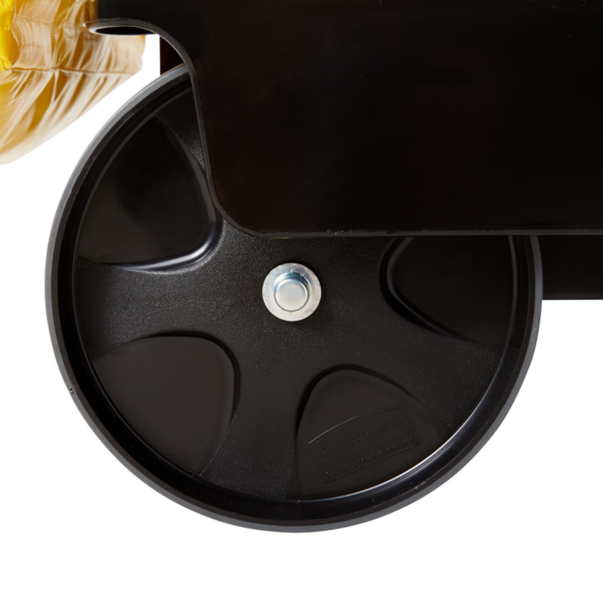 Rubbermaid Commercial Traditional Janitorial 3-Shelf Cleaning Cart, Wheeled with Zippered Yellow Vinyl Bag, for Business/School/Office/Janatorial Cleaning - Image 9